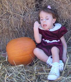Claire at the pumpkin patch
